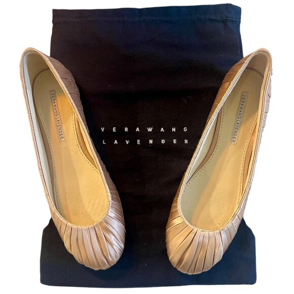 Vera Wang Lavendar Leona Rose Gold/Blush Pink Satin Ballet Flats - Size 7 - Picture 3 of 7